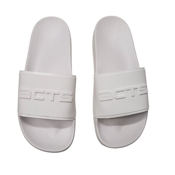 New Acts Men's Pool Slides in White - Size 40 (US‎ Size 7.5) - Picture 1 of 6